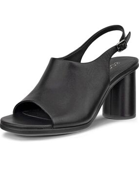 ECCO Black Slingback Block Heel Sandal